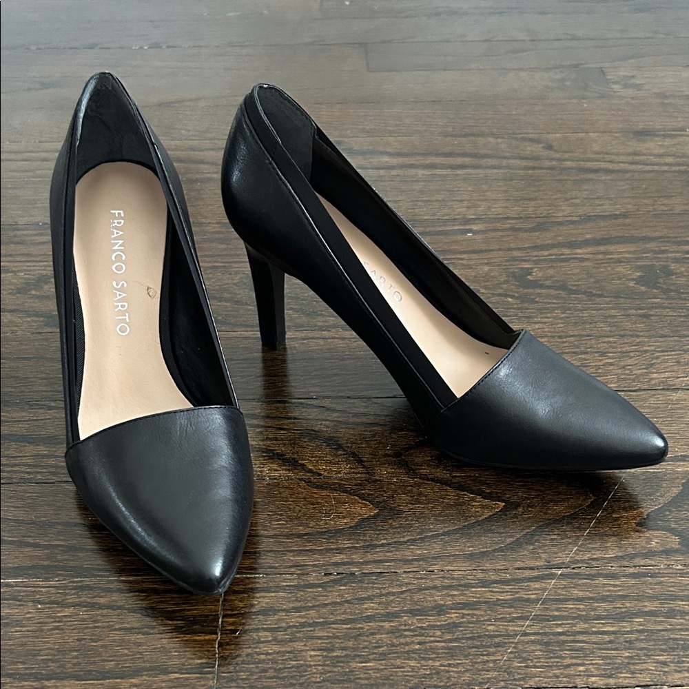 Franco Sarto Black Leather Heels